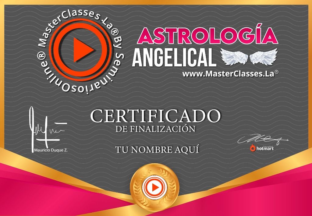 Certificado de finalización del Curso Astrología Angelical.