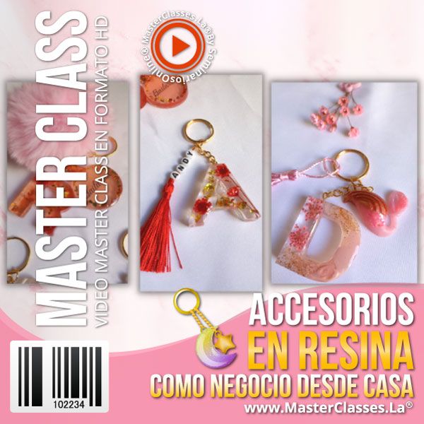 Curso Accesorios en Resina como Negocio Desde Casa con acceso inmediato y certificado