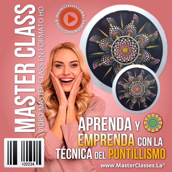 Curso online Aprenda y Emprenda con la Técnica del Puntillismo para crear piezas decorativas y desarrollar un emprendimiento artesanal.