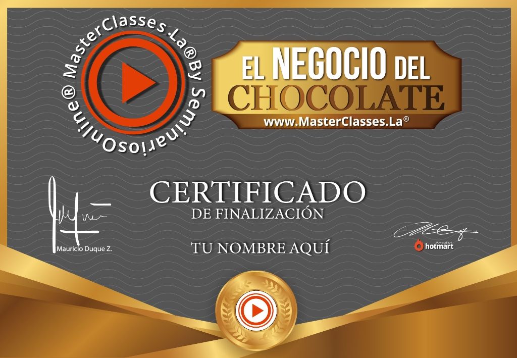Certificado El Negocio del Chocolate