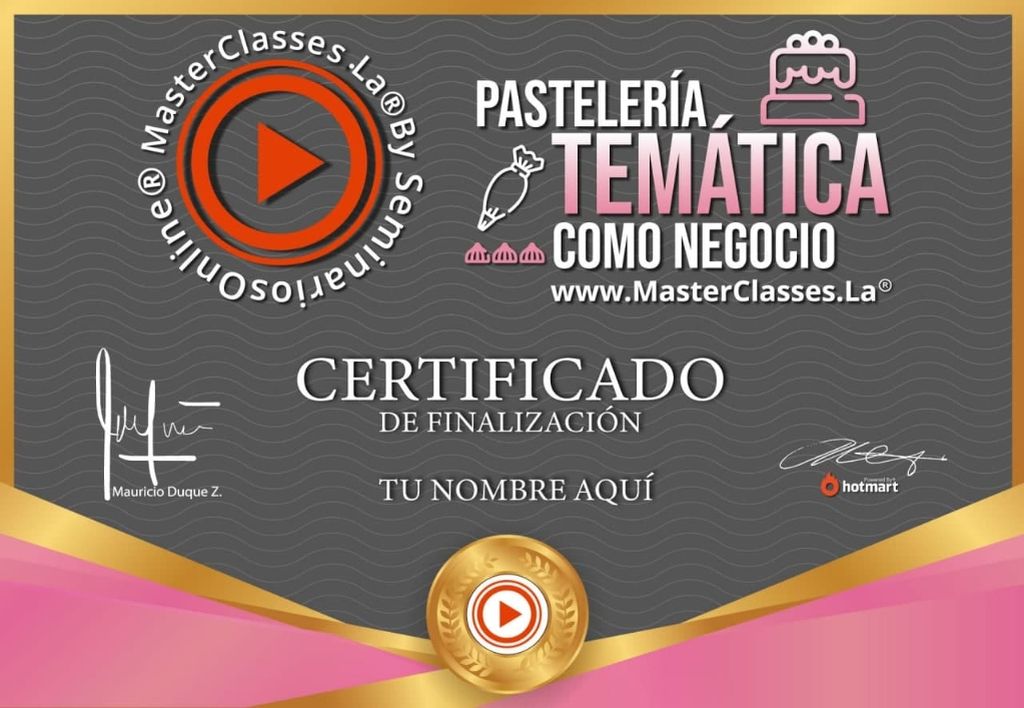 Certificado Pastelería Temática como Negocio