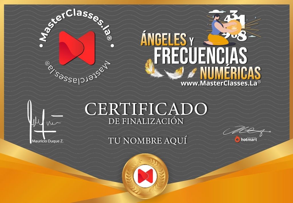Certificado Ángeles y Frecuencias Numéricas
