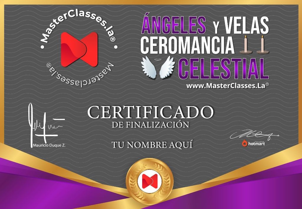 Certificado Ángeles y Velas Ceromancia Celestial