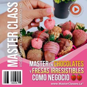 Curso online de chocolates y fresas decoradas para aprender técnicas de chocolatería artesanal y crear productos para vender.