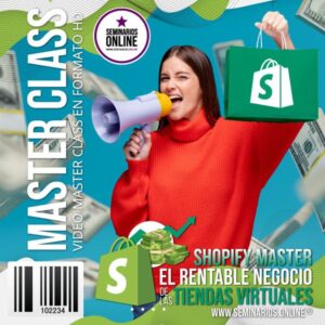 Curso Shopify Master para crear tiendas virtuales y vender por internet con acceso inmediato y certificado.