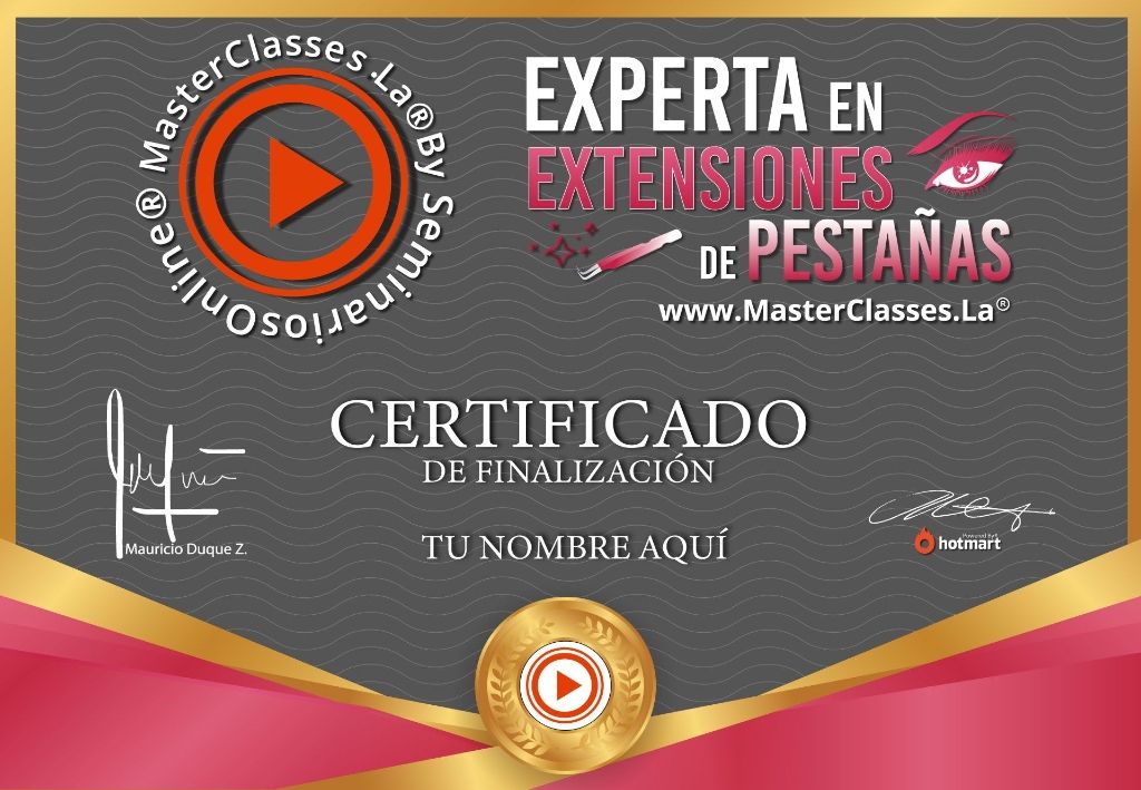 Certificado Experta en Extensiones de Pestañas