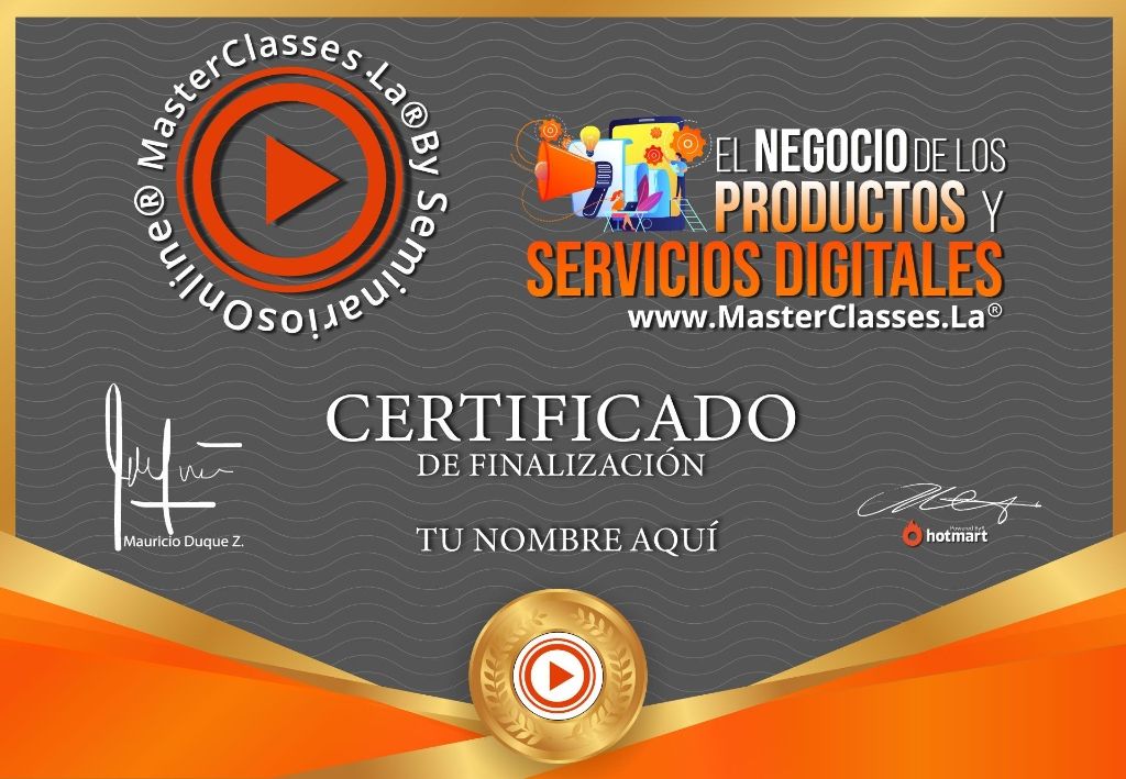 Certificado El Negocio de los Productos y Servicios Digitales