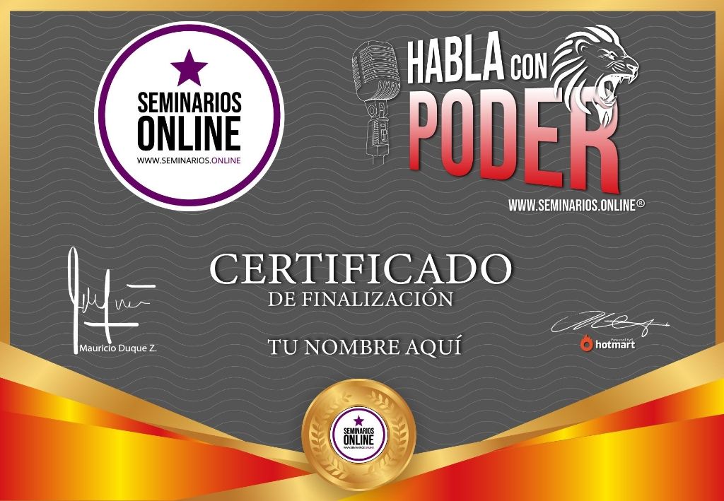 Certificado del curso Habla con Poder.