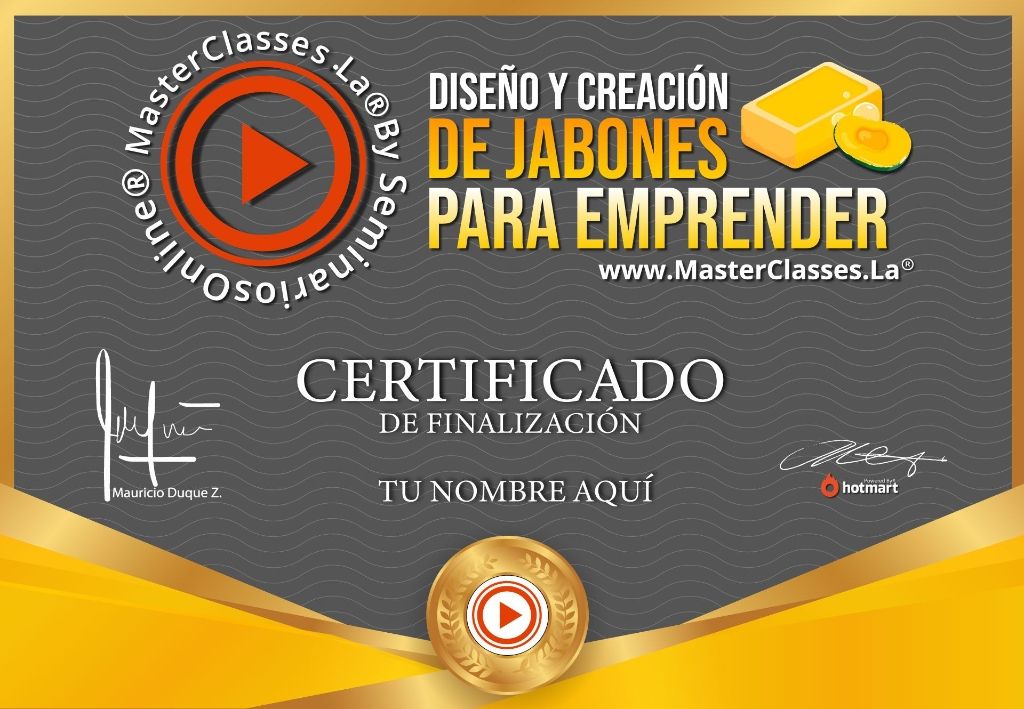 Certificado Diseño y Creación de Jabones para Emprender
